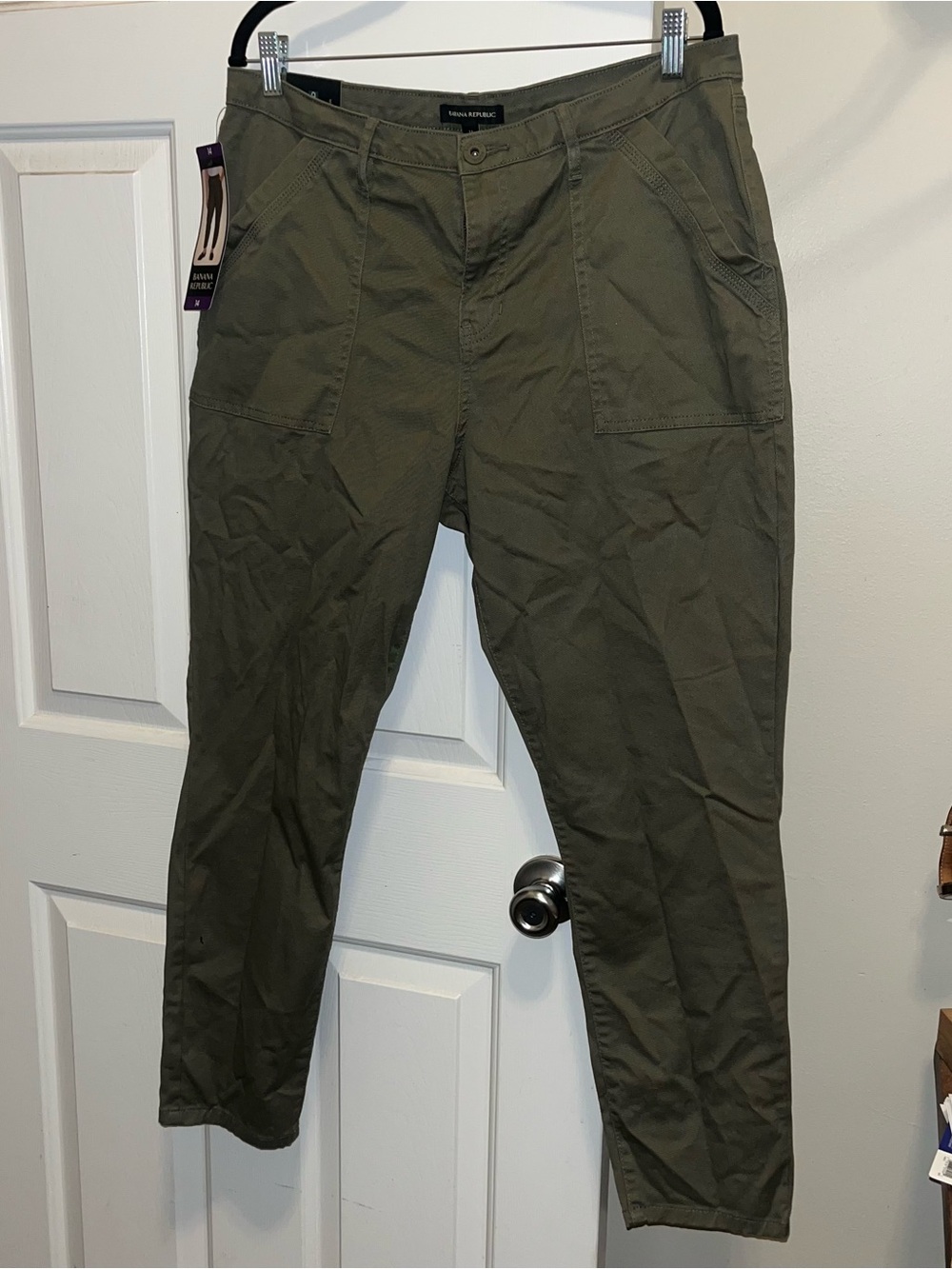 Banana Republic Olive Green Straight-Leg Pants